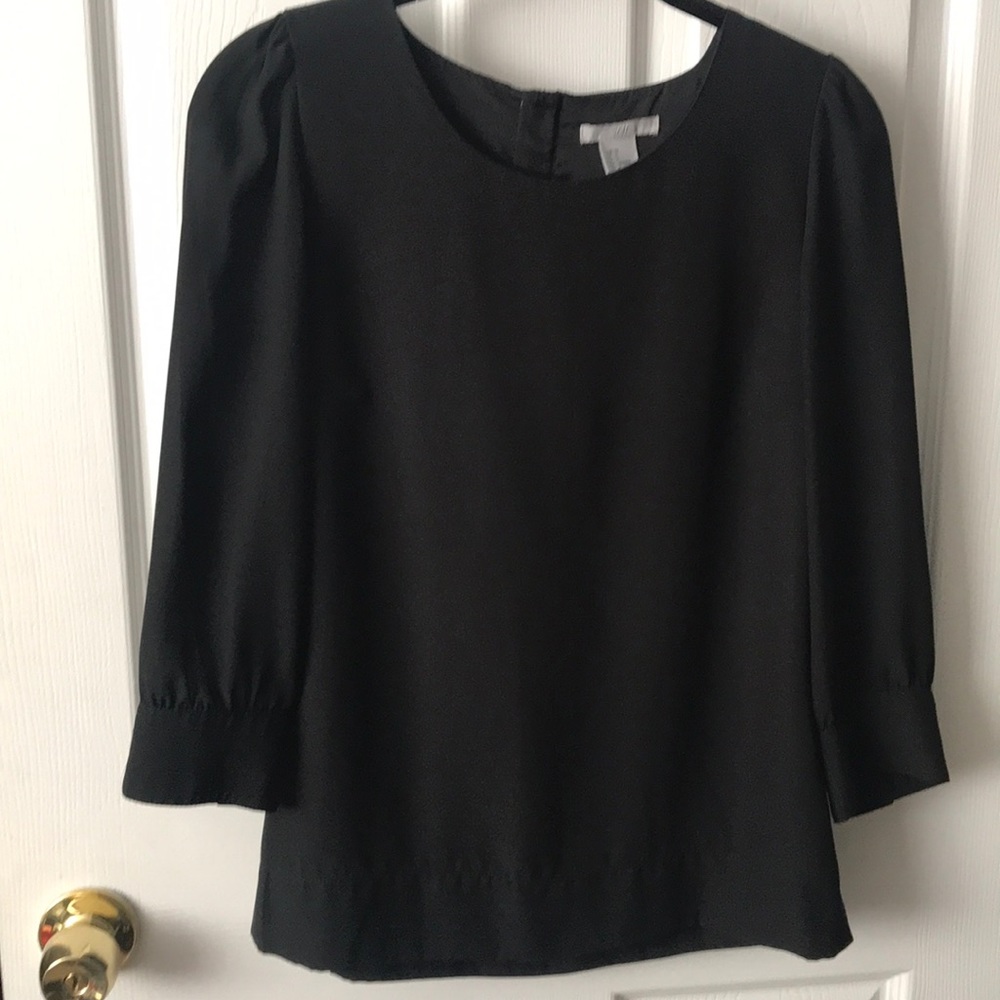 H&M black 3/4 sleeve blouse